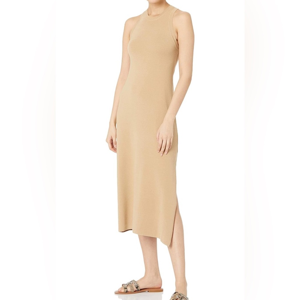 The Drop XS NWT Gabriela high neck cut in a line slide slit maxi sweater dress